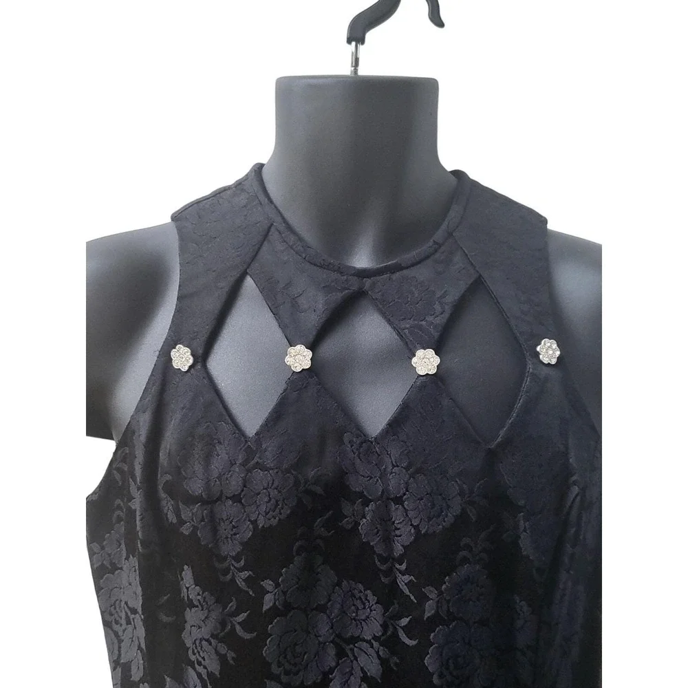 NWT‎ 80s Jessica McClintock Gunne Sax Dress Womens Sz 13 14 Black Bodycon Maxi